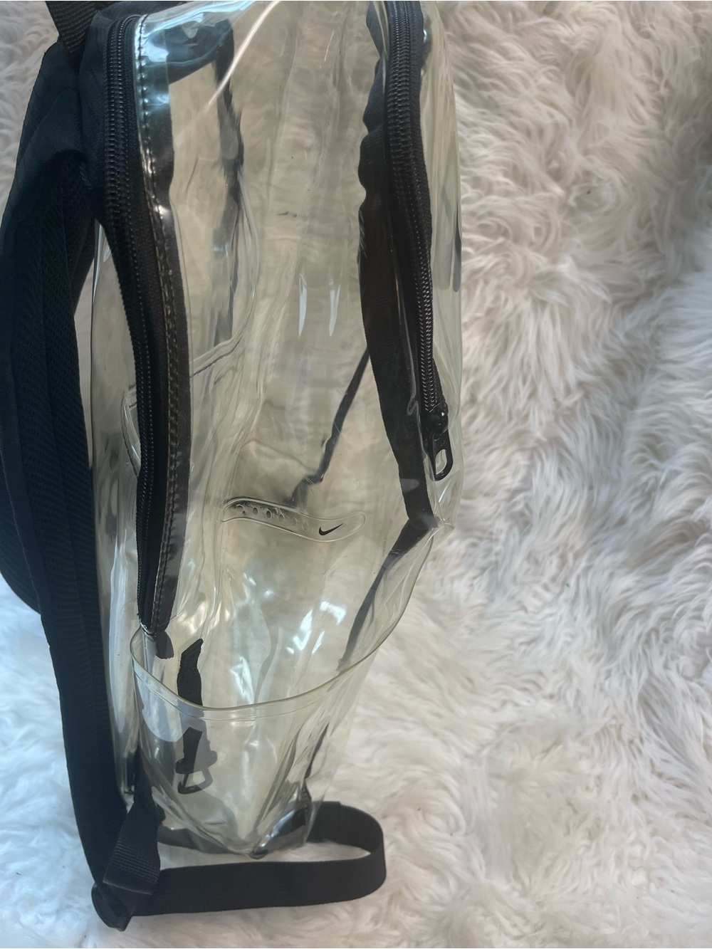 Nike Brasilia training transparent PVC Backpack with Black Trim and Logo - Picture 9 of 15